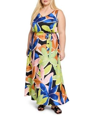 NIC+ZOE Bianca Mega Blooms Sleeveless Maxi Dress - White