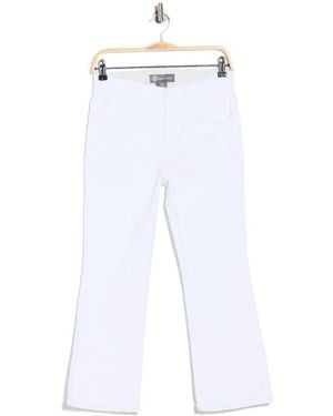 Democracy Scallop Hem Crop Flare Jeans - White