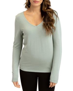 Threads For Thought Lorelai Feather Fleece Top - Gray