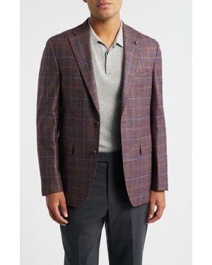 Jack Victor Mcallen Plaid Soft Constructed Wool & Silk Blend Sport Coat - Brown