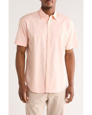 COASTAORO Eben Short Sleeve Button-Up Shirt - Pink