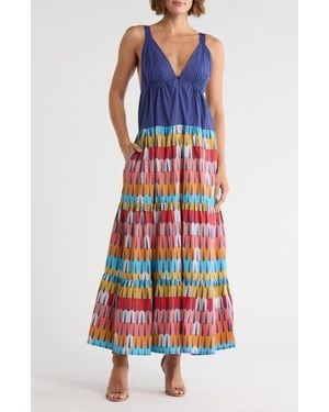 AREA STARS Arch Print Babydoll Dress - Blue