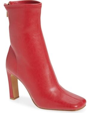 Steve Madden Khelan Square Toe Bootie - Red
