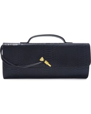 Adornia Embossed Faux Leather Envelope Bag - Blue