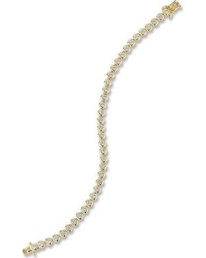 Glaze Jewelry Rhodium Plated Cubic Zirconia Bezel Set Tennis Bracelet - Metallic