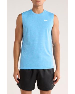 Nike Sleeveless Hydroguard Dri-Fit Upf 50+ Top - Blue