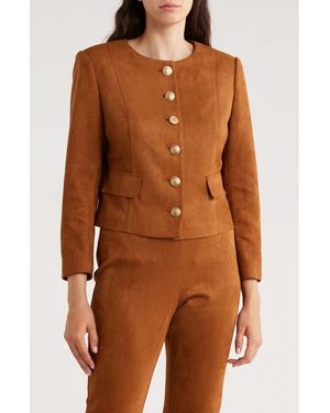 Gemma  Jane Faux Suede Jacket - Brown