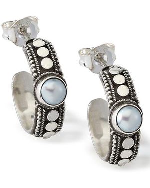 Samuel B. Sterling Dot Hoop Earrings - Metallic