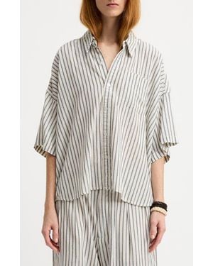 Denimist Oversize Button-Up Shirt - Gray