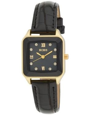 BCBGMAXAZRIA Prism Faux Leather Strap Watch, 27Mm - Gray