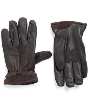 UGG Faux Fur Lined Captain Pieced Leather Glove - Black
