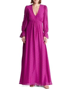 Love By Design Eva Long Sleeve Maxi Dress - Purple