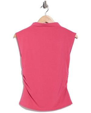 Nordstrom Rack Sleeveless Ruched Mock Neck Top - Pink
