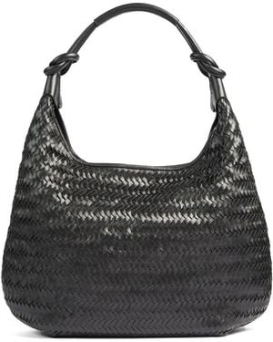 LK Bennett Seren Woven Leather Tote - Black