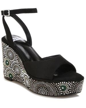 Rag & Co Mandala Wedge Sandal - Black