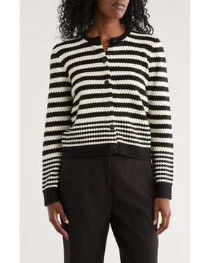 Nicole Miller Stripe Cardigan - Black