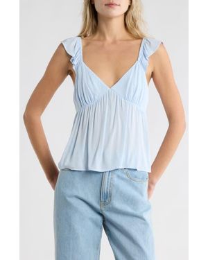 Abound Flutter Sleeve Babydoll Tank Top - Blue