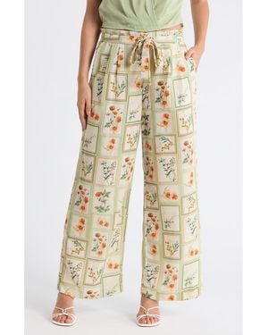 DR2 by Daniel Rainn Matching Postcard Floral Pants - Natural