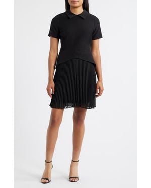 Julia Jordan Mixed Media Dress - Black