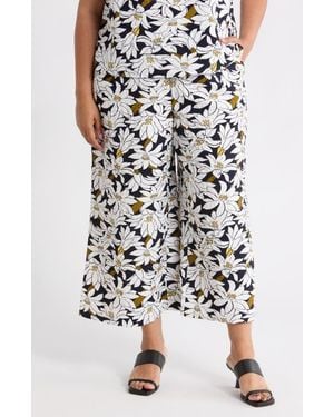 Adrianna Papell Crinkled Crop Pull-On Pants - White
