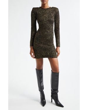 L'Agence Cherry Sequin Long Sleeve Body-Con Minidress - Black