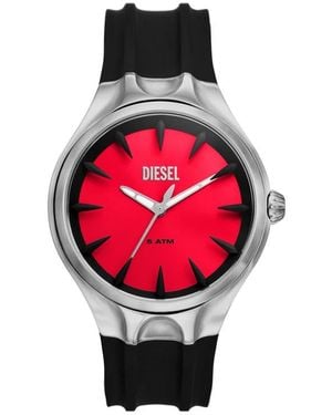 DIESEL Streamline Silicone Strap Watch, 44Mm - Red