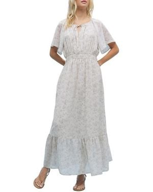Wishlist Flutter Sleeve Maxi Dress - Gray