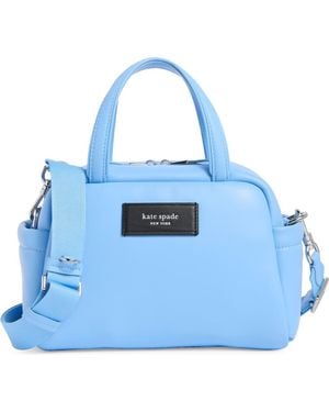 Kate Spade Puffed Leather Satchel Bag - Blue