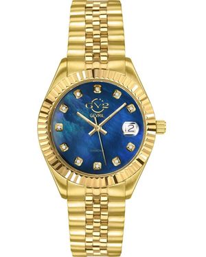Gevril Naples Mother-Of-Pearl & Diamond Bracelet Watch, 34Mm - Metallic