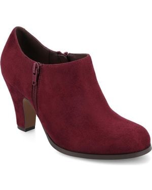 Journee Collection Sanzi Heeled Ankle Bootie - Red