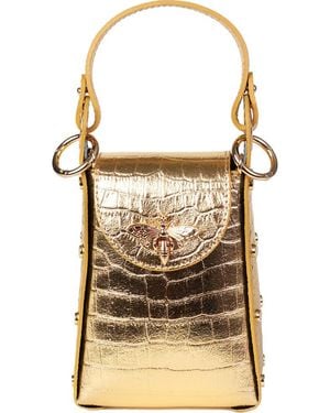 Persaman New York Croc Embossed Satchel Bag in Blue Lyst