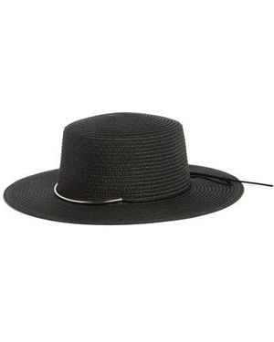 BCBGMAXAZRIA Metal Link Boater Hat - Black