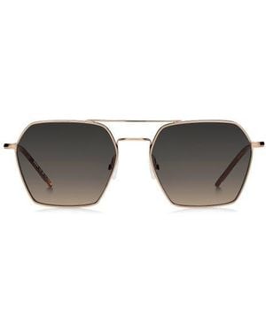 BOSS 54Mm Geometric Aviator Sunglasses - Metallic