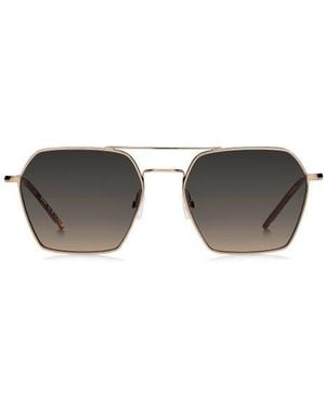 BOSS 54Mm Geometric Aviator Sunglasses - Metallic