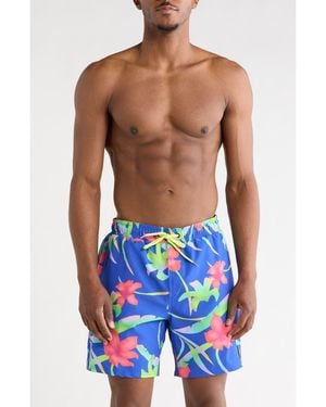 Volcom Manic Print Swim Trunks - Blue