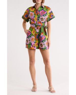 FRNCH Eva Tie Waist Romper - Multicolor