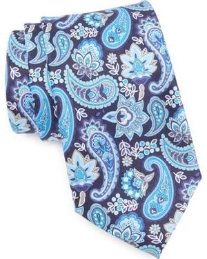 Robert Graham Paisley Floral Silk Tie - Blue