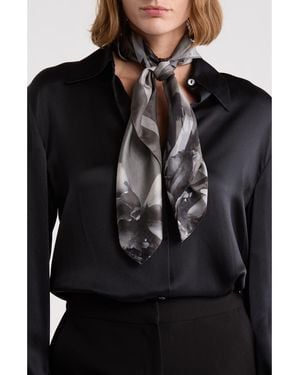 AllSaints Ione Silk Square Scarf - Black