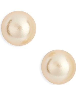 Kenneth Jay Lane Faux Pearl Stud Earrings - White