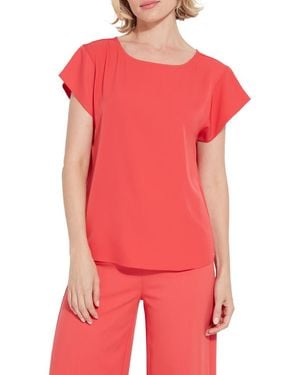 Lyssé Melodie Boat Neck Woven Top - Red