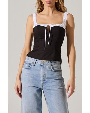 Astr Milkmaid Top - Blue