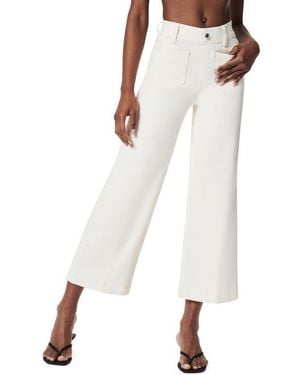 Spanx Patch Pocket Pull-On High Waist Ankle Wide Leg Jeans - White