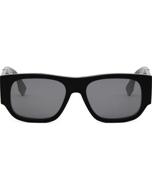 Fendi Diagonal 54Mm Rectangular Sunglasses - Black