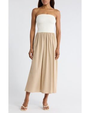 Blu Pepper Strapless Midi Dress - Natural