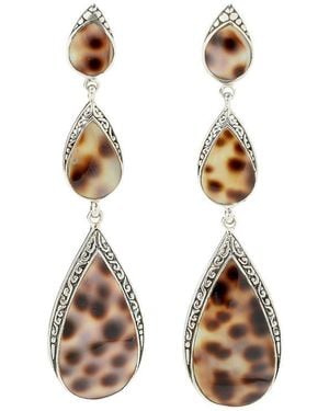 Samuel B. Sterling Cowrie Shell Pear Drop Earrings - White