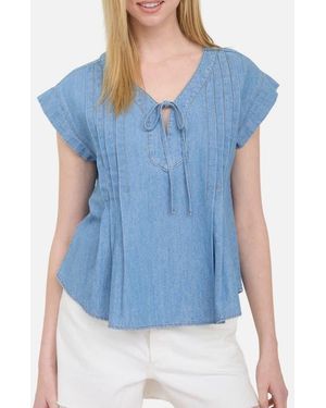 Blu Pepper Pleated Top - Blue