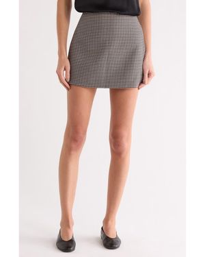 Matty M Plaid A-Line Miniskirt - Gray