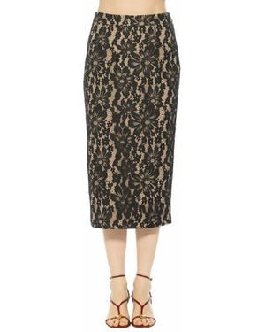 Alexia Admor Taye Lace Midi Pencil Skirt - Black
