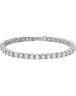 Steeltime 18K Plated Crystal Tennis Bracelet - Metallic