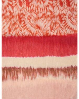 Saachi Tie Dye Cotton & Silk Scarf - Red